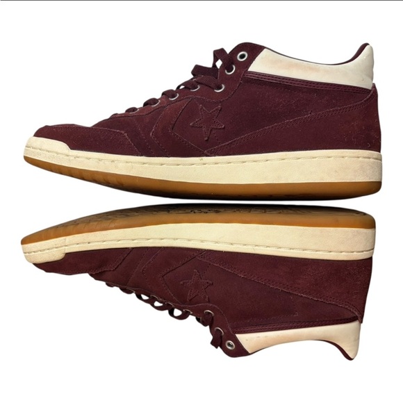 Converse Fastbreak Pro Burgundy Suede Sneakers Men’s Size 11 Mid Top Lace Up - Picture 10 of 16